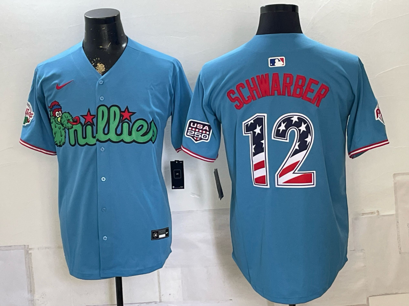 Men 2026 Philadelphia Phillies #12 Schwarber blue Game Nike MLB Jersey 0826010->philadelphia phillies->MLB Jersey